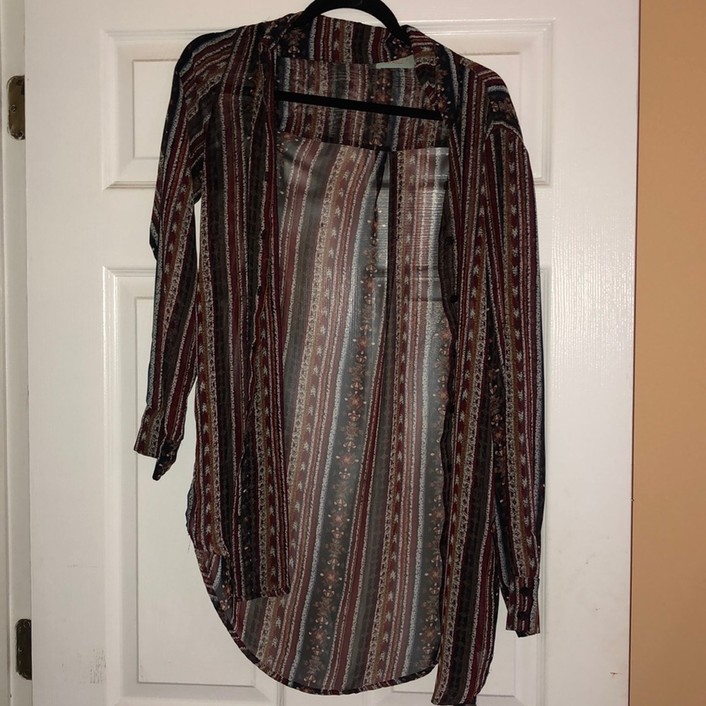 Button Up See Through Kimono